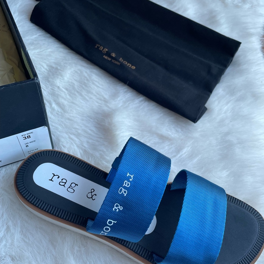 Rag & Bone Blue Slide Sandals
